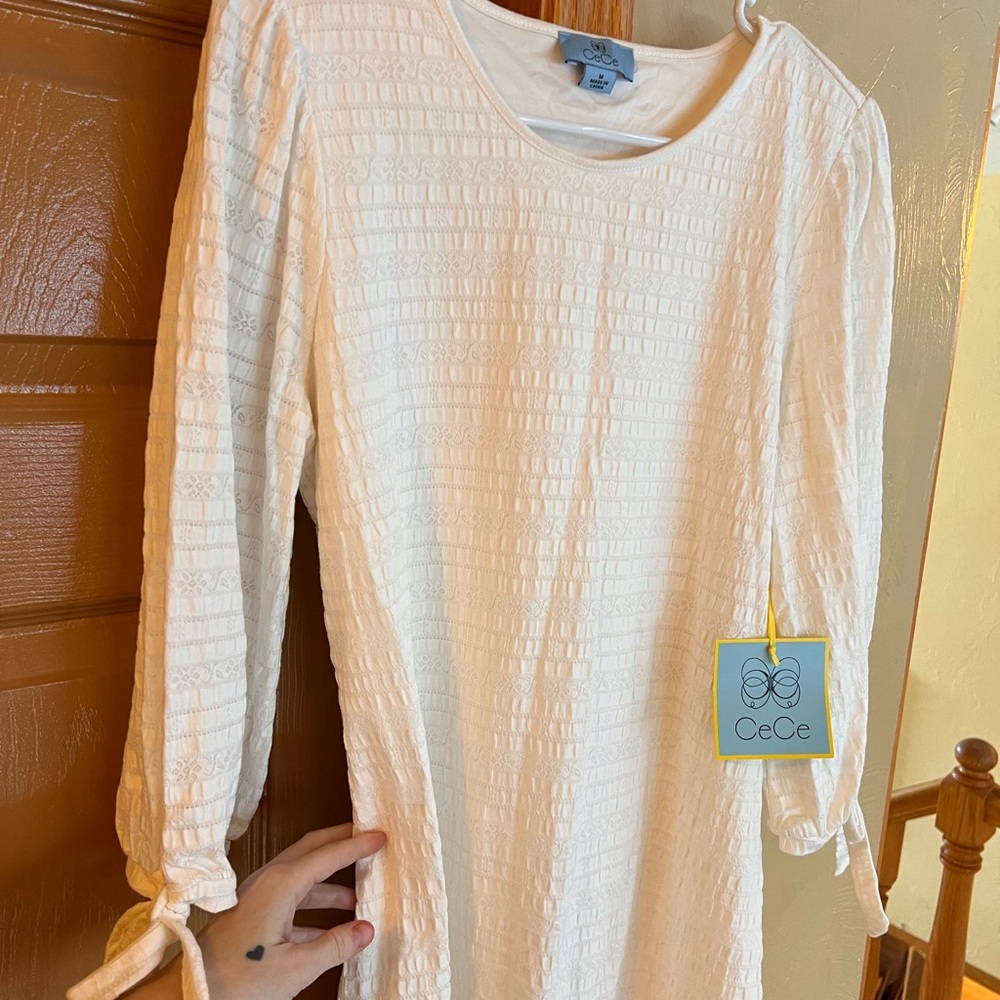 CeCe Cream Long Sleeve Puff Sleeve Sheath Dress - Picture 5 of 6